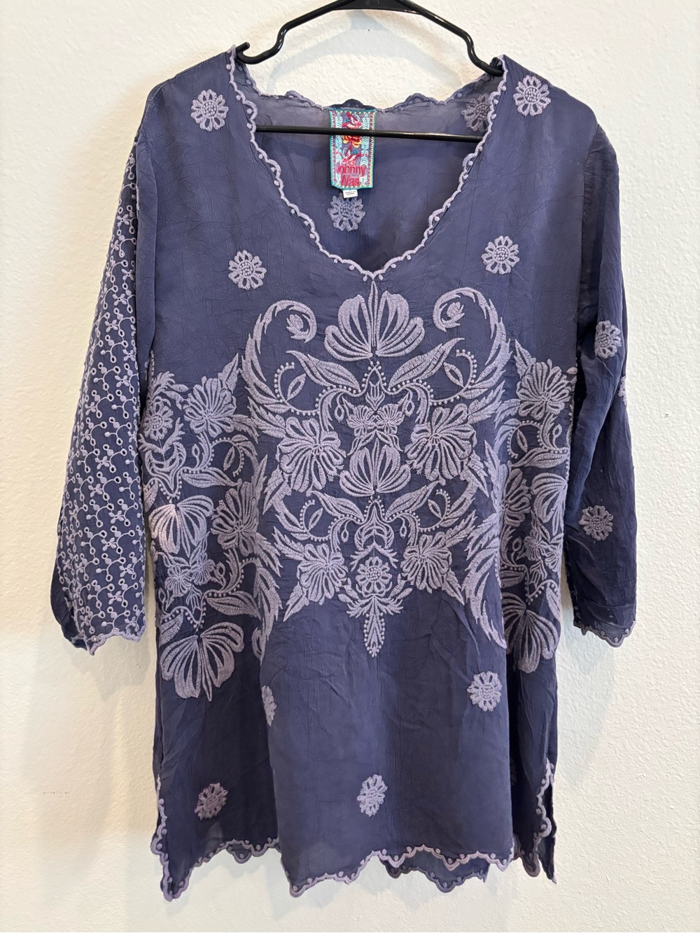 Johnny Was Tunic Embroidered Top Size S